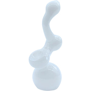 
                  
                    Load image into Gallery viewer, Ivory Sherlock Glass Sherlock Bubbler Pipe 6&amp;quot;
                  
                