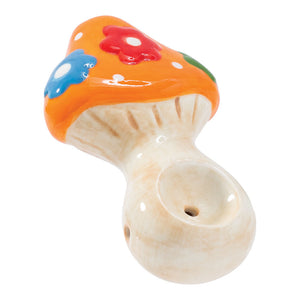 
                  
                    Load image into Gallery viewer, Flower Mushroom Ceramic Pipe - 3.75&amp;quot;
                  
                