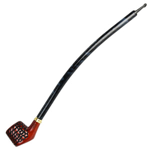 
                  
                    Load image into Gallery viewer, Shire Pipes Curved Engraved Cherry Wood Tobacco Pipe - 15&amp;quot;
                  
                
