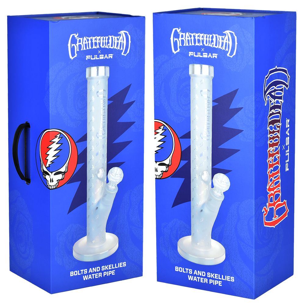 
                  
                    Load image into Gallery viewer, Grateful Dead x Pulsar Bolts And Skellies Straight Tube Water Pipe-15.5&amp;quot;/14mm F
                  
                