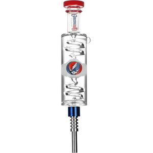 
                  
                    Load image into Gallery viewer, Grateful Dead x Pulsar Steal Your Face Glycerin Glass Dab Straw - 8.5&amp;quot;
                  
                