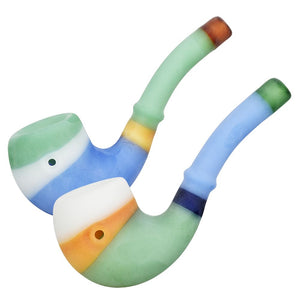 
                  
                    Load image into Gallery viewer, Playtime Sandblasted Sherlock Glass Pipe - 6&amp;quot; / Colors Vary
                  
                