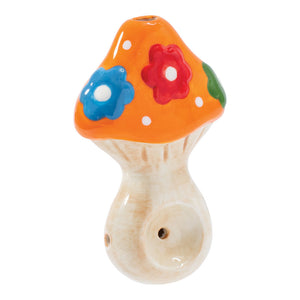 
                  
                    Load image into Gallery viewer, Flower Mushroom Ceramic Pipe - 3.75&amp;quot;
                  
                