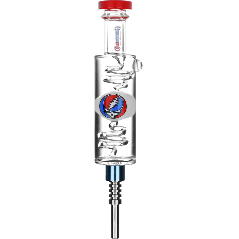 
                  
                    Load image into Gallery viewer, Grateful Dead x Pulsar Steal Your Face Glycerin Glass Dab Straw - 8.5&amp;quot;
                  
                