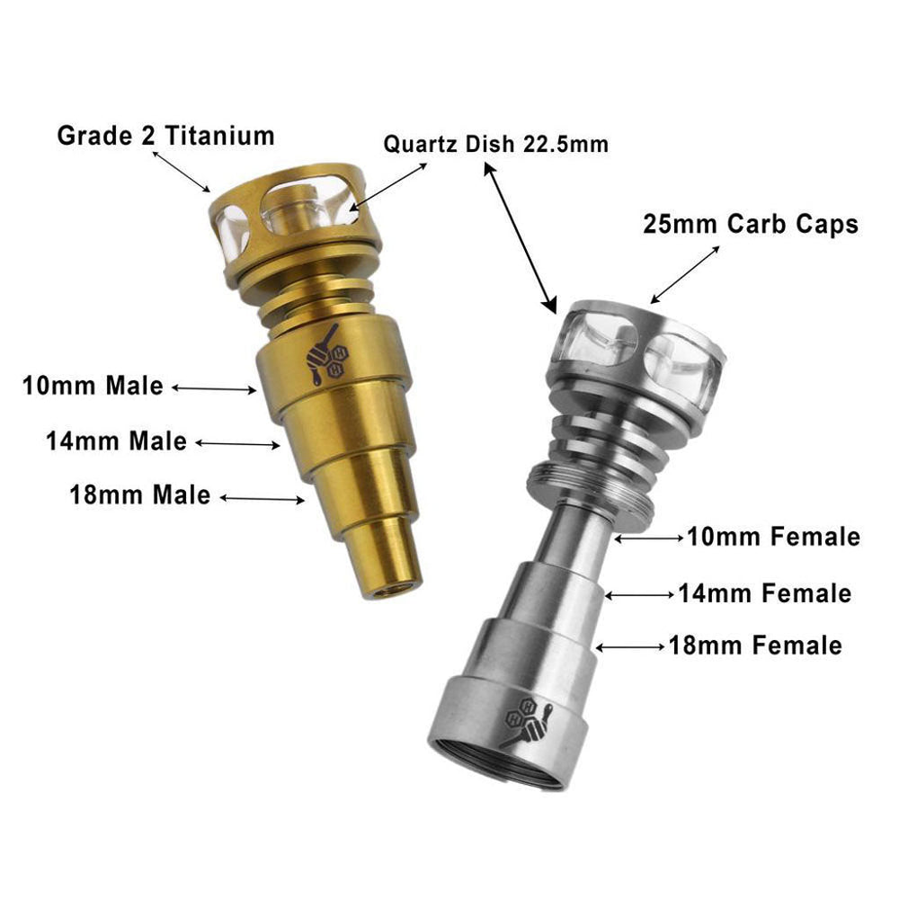 
                  
                    Load image into Gallery viewer, Honeybee Herb Titanium 6 IN 1 Cage Hybrid Dab Dab Nail
                  
                