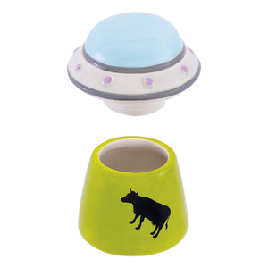
                  
                    Load image into Gallery viewer, UFO Cow Ceramic Stash Jar - 4&amp;quot;
                  
                