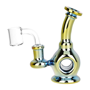 
                  
                    Load image into Gallery viewer, Time Warp Electroplated Glass Mini Dab Rig | 4.75&amp;quot; | 14mm F | Colors Vary
                  
                