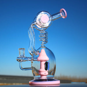 
                  
                    Load image into Gallery viewer, Spiral Mushroom Recycler Water Pipe w/ Circ Perc 11&amp;quot;
                  
                