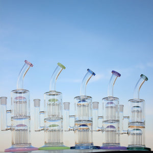 
                  
                    Load image into Gallery viewer, Glass Straight Water Pipe w/ Dual Arm Percolators 10.6&amp;quot;
                  
                
