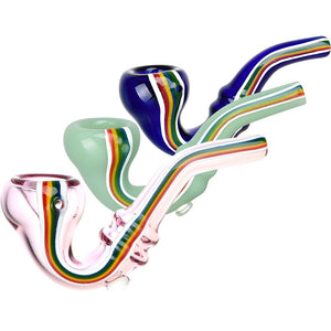 
                  
                    Load image into Gallery viewer, Striped Sherlock Glass Hand Pipe - 5&amp;quot; / 10CT
                  
                