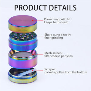 
                  
                    Load image into Gallery viewer, Zinc Alloy Iridescent 4 Piece Metal Grinder
                  
                